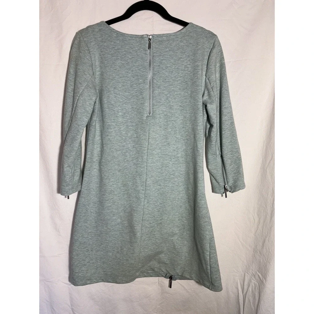H By Halston Tunic Top 3/4 Sleeves Light Green Womens Zipper‎ Detail XS O20 - Picture 6 of 6